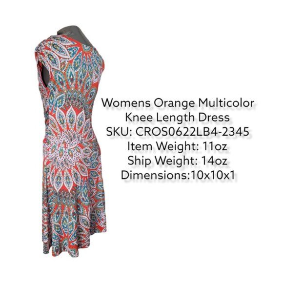 EN Focus Studio Women's Multicolor Sleeveless Pullover Knee Length Dress Size 14 - Picture 3 of 5